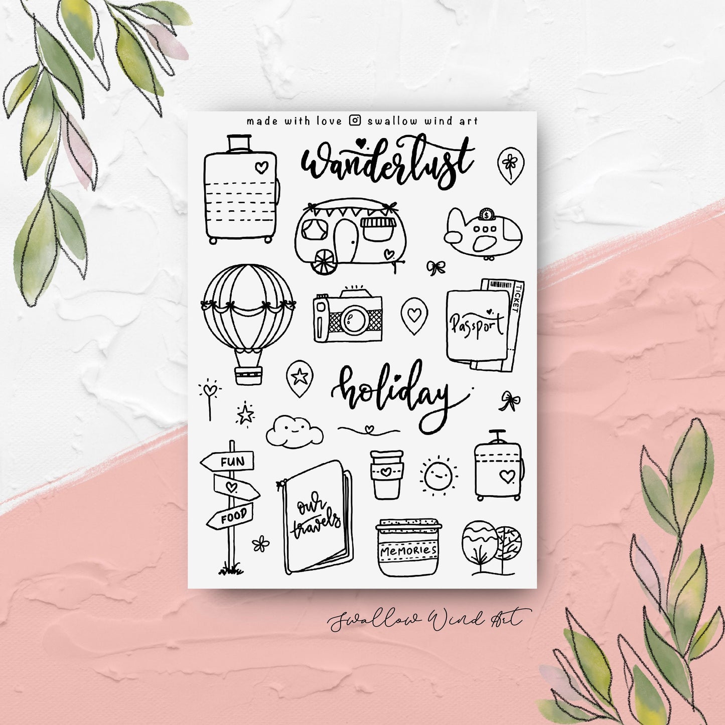 Holiday Wanderlust Travelers Notebook Stickers