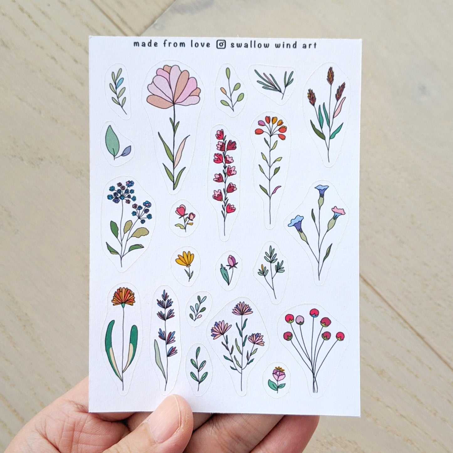 Wildflowers & Leaves Floral Planner Sticker Sheets