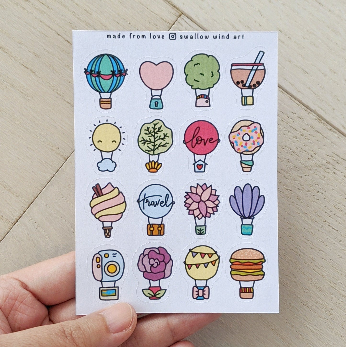 Hot Air Balloons Travelers Notebook Stickers