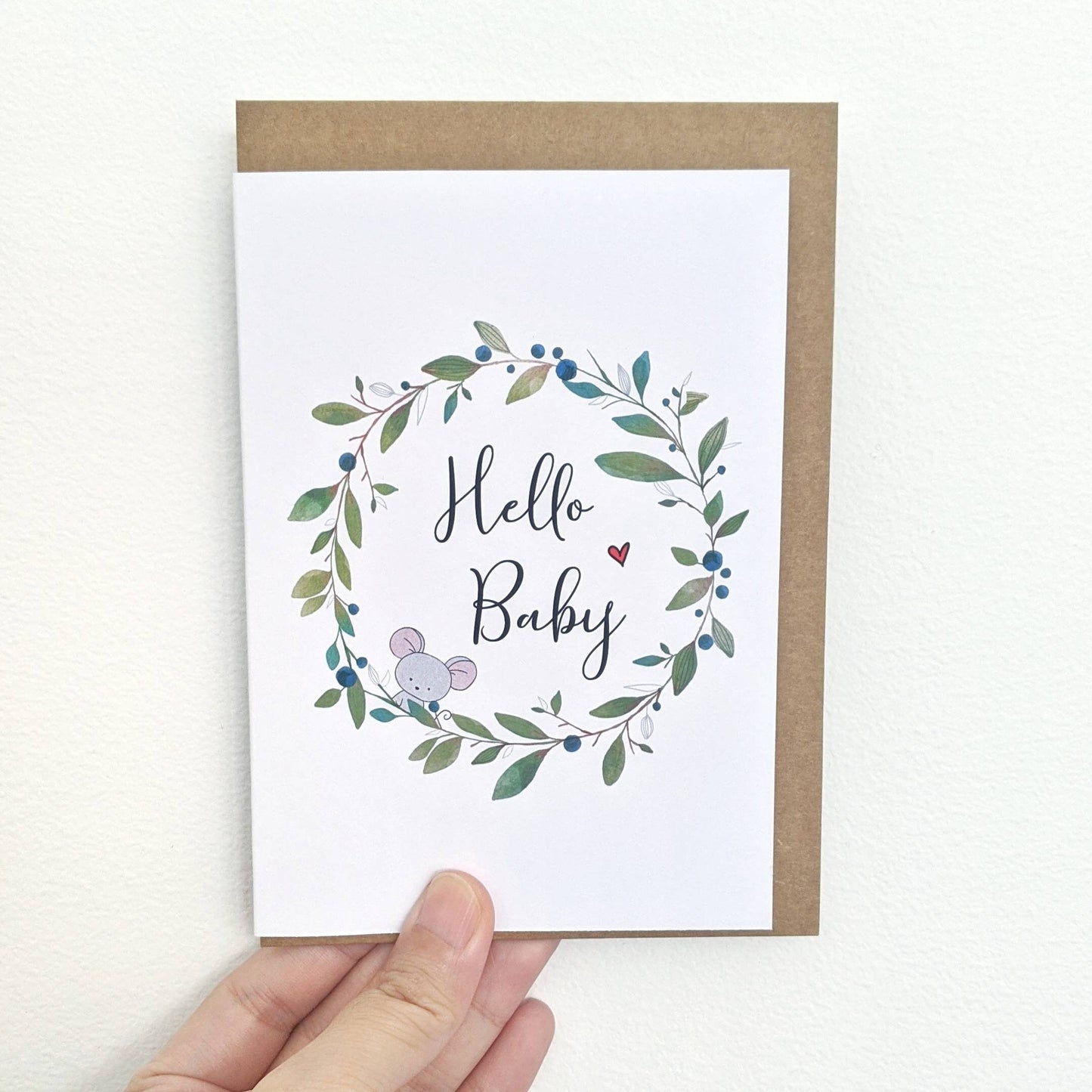 Cute Hello Newborn Baby - Personalised Greeting Card - Swallow Wind Art