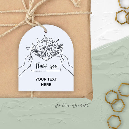 Personalised Floral Arch Thank You Tag | Wedding Favour Label