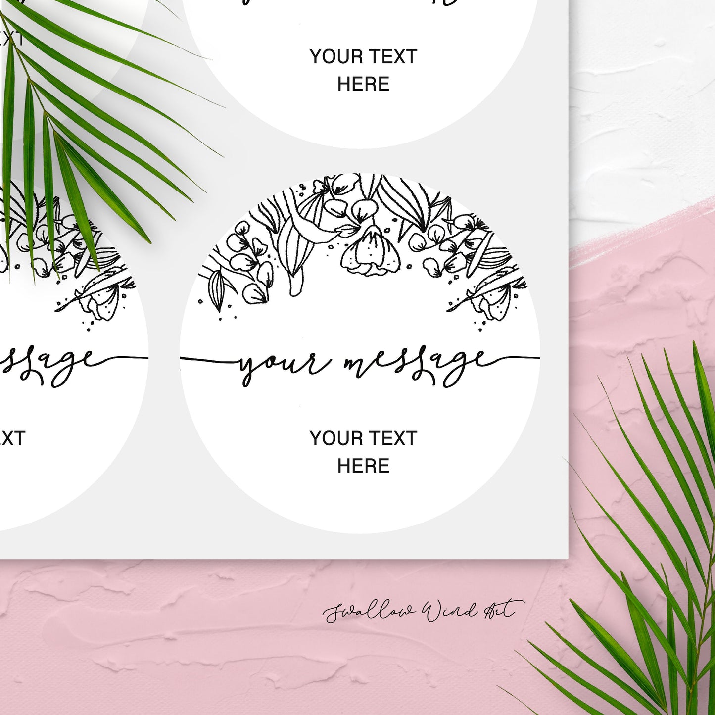 Fully Customisable Personalised Floral Gift Stickers