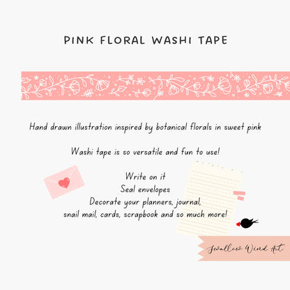Pink Blossoms Washi Tape Pastel